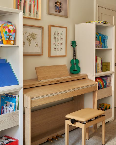 This Modern Kid-Friendly Home Sparks Joy With Its Earthy Interiors and a Statement Library | AD Middle East Earthy Interiors, Baby Playroom, Playroom Ideas, Live Beautifully, Sparks Joy, Blue Chair, Wall Finishes, Modern Kids, Play Room