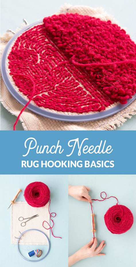 Punch Needle Rug Hooking Basics | Hands Occupied Punch Hooking, Rug Hooking Tutorial, American Girl Dollhouse, Punch Embroidery, Needle Punching, Punch Needling, Punch Needle Rug, Rug Tutorial, Primitive Rug