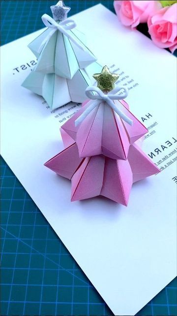 paper crafts creator on Instagram: "Simple and beautiful origami Christmas tree, fold it for the person you like. #Handmade #Origami #Christmastree #Handmade #diy #Origami #tutorial paper craft ideas" Origami Xmas, Crafts For Decor, Christmas Tree Paper Craft, Origami Christmas Ornament, Diy Paper Christmas Tree, Origami Christmas Tree, Craft Ideas Paper, Beautiful Origami, Paper Christmas Ornaments