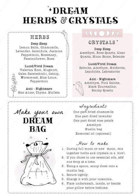 Spells For Lucid Dreaming, Sleeping Spells Witches, Lucid Dreaming Witchcraft, Lucid Dreaming Spell Jar, Lucid Dreaming Spell, Witchcraft Bag Spells, Dream Satchel Witchcraft, Sleep Herbs Witchcraft, Dream Herbs Witchcraft