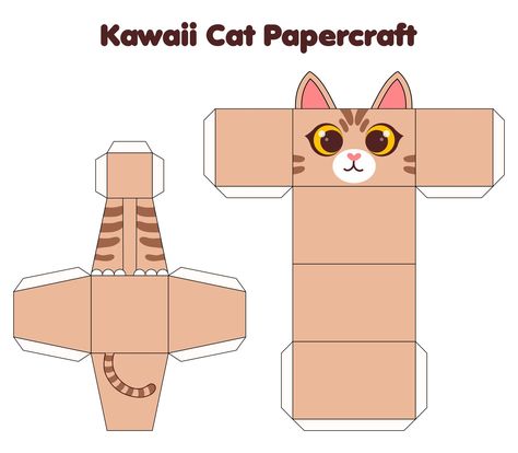 Papercraft Cat Template Printable Free Munchkin Cat Papercraft, Paper Figure Template Cat, Paper Cat Template, Cat Paper Craft, Paper Cat Craft, Cat Papercraft, Papercraft Animals, Printable Paper Toys Templates, Papercraft Templates Printables