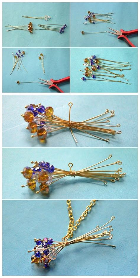 Learn from #Beebeecraft how to make #faceted #glassbeads #pins flower Pinterest Jewelry, Wire Jewelry Rings, Diy Jewelry Rings, Bead Flower, Wire Jewelry Designs, Pinterest Diy, Handmade Jewelry Tutorials, Diy Wire Jewelry, Jewelry Making Project