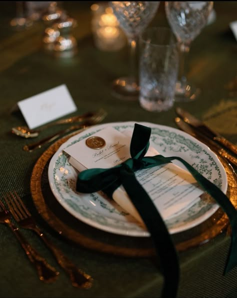 Dark Green Gold Wedding Theme, Emerald Wedding Inspiration, Dark Forest Green Wedding Theme, Emerald And Bronze Wedding, Dark Green Wedding Table Settings, Dark Earth Tone Wedding, Dark Green Napkins Wedding, Olive And Gold Wedding Theme, Dark Green And Brown Wedding Theme