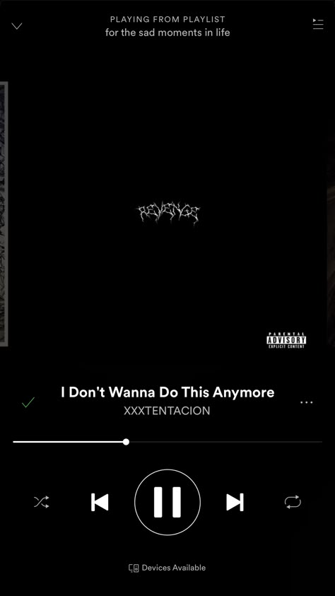 Xxxtancion Spotify, I Dont Wanna Do This Anymore, Spotify Song Playlist, Xxxtentacion Lyrics, Good R&b Songs, Dp Frame, My Spotify Playlist, Spotify Songs, Aux Cord