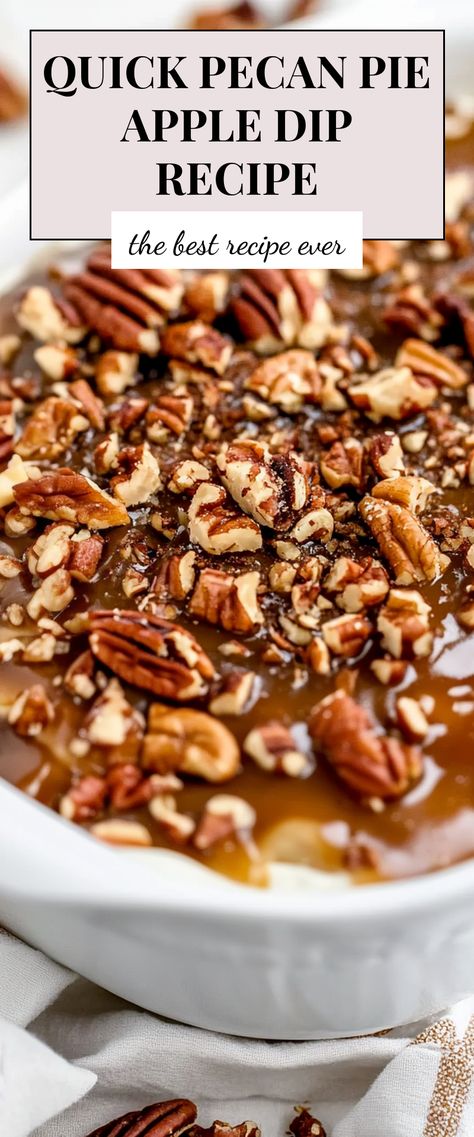 Image for Quick Pecan Pie Apple Dip Recipe No Bake Pecan Pie Dip All Recipes, Easy Thanksgiving Dip, No Bake Pecan Pie Dip, Pecan Pie Dip Recipe, Thanksgiving Dessert Dips, Thanksgiving Dips, Pecan Dip, Red White And Blue Trifle, Pecan Pie Dip