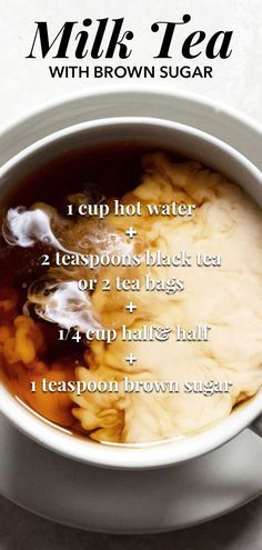 Milk Tea Recipe, Milk Tea Recipes, Tea Drink Recipes, Tea Recipe, Half And Half, A Cup Of Tea, Smoothie Drinks, Hot Tea, Coffee Cafe