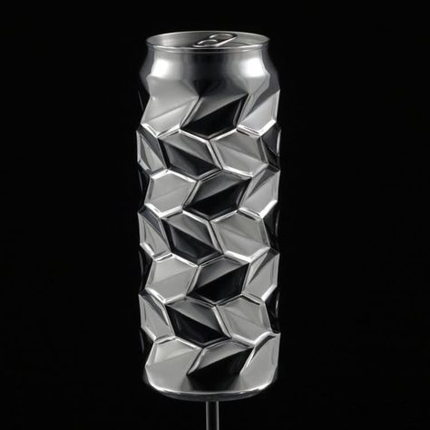 Aluminium Can Recycled Metal Art by Noah Deledda Bottle Branding, Cyberpunk Armor, Recycled Metal Art, Aluminum Can Crafts, Recycled Art Projects, Bottle Design Packaging, Recycled Tin, Aluminum Art, Aluminum Cans