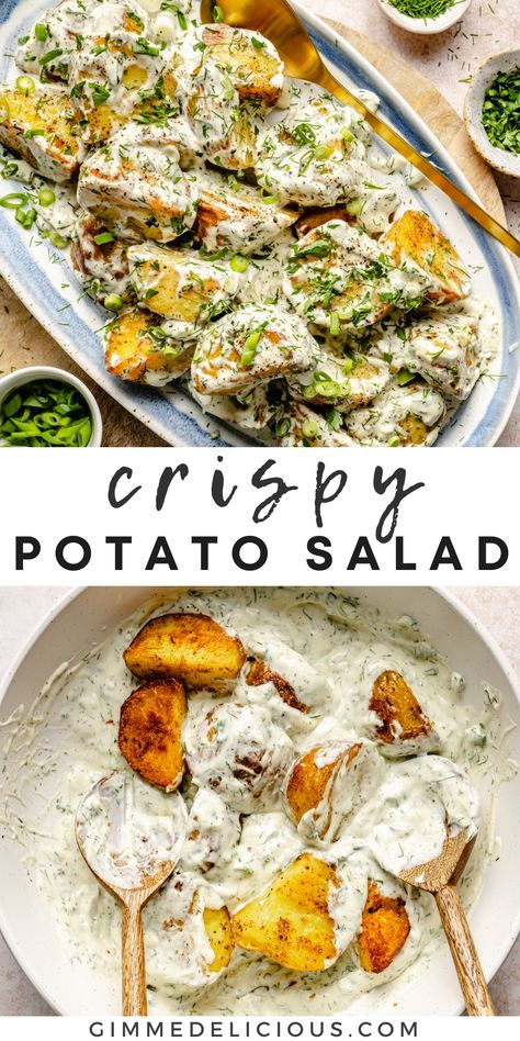 Crispy Potato Salad Clean Potato Salad, British Potato Salad, Simple Dinner Recipes With Potatoes, Allrecipes Crispy Potato Salad, Non Traditional Potato Salad, Boursin Potato Salad, What Goes With Potato Salad, Gnocchi Potato Salad, Fresh Potato Salad