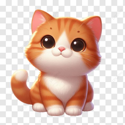 Cute Orange Kitten, Orange Kitten, Kitty Funny, Funny Png, Kitten Drawing, Orange Kittens, Cat Clipart, Golden Eyes, Pet Kitten