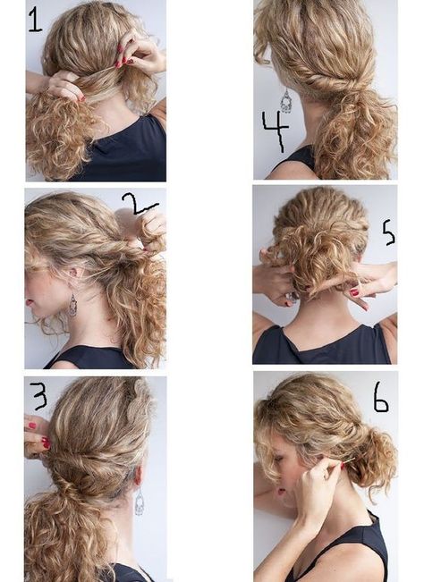 25+ Cute Hairstyles for Curly Hair | Stylish Collection by Creative Khadija Curly Hair Step By Step, Easy Hairstyles For Curly Hair, Hair Step By Step, Quick Curly Hairstyles, Messy Curly Hair, Medium Length Curly Hair, Curly Updo, Curly Hair Updo, Medium Curly Hair Styles