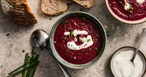 Beetroot and pumpkin soup recipe, and 9 other vegetarian soup recipes Carrot And Coriander Soup, Coriander Soup, Beetroot Soup, Beetroot Recipes, Pumpkin Vegetable, Fat Burning Soup, Beet Soup, Pumpkin Soup Recipe, Vegetarian Soup Recipes