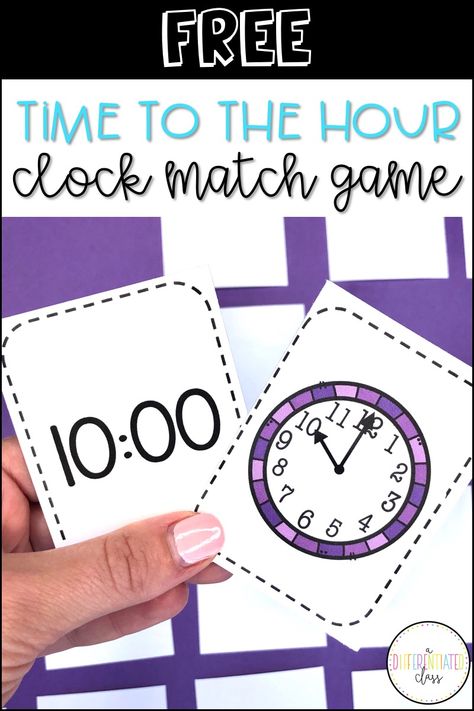 Time Games For Kids, Kindergarten Binder, Telling Time Lesson, Telling Time Games, Telling Time Activities, Mathematics Activities, Free Time Activities, Time Lessons, Time To The Hour