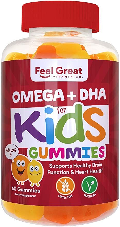 Amazon.com: Complete DHA Gummies for Kids by Feel Great 365 (1 Pack), Omega 3 6 9 from Algae, Chia, and Coconut Oil, Supports Healthy Brain Function, Vision, and Heart Health in a Chewable Vegan Supplement: Health & Personal Care Kids Multivitamin, Vegan Supplements, Gummy Vitamins, Vitamins For Kids, Healthy Brain, Fish Oil, Brain Function, Brain Health, Heart Health