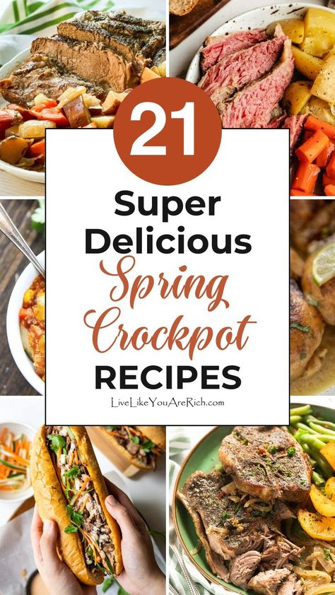 Spring into flavor with these 21 Super Delicious Spring Crockpot recipes! These effortless, slow-cooked dishes highlight the season’s best produce, ensuring your meals are both delicious and easy to prepare.  Enjoy the burst of seasonal flavors in every bite! Spring Crockpot Recipes, Instant Pot Slow Cooker Recipes, Dinner Instant Pot, Instant Pot Slow Cooker, Crockpot Meals, Cooker Recipes, Slow Cooker Recipes, Crockpot Recipes, Delicious Recipes