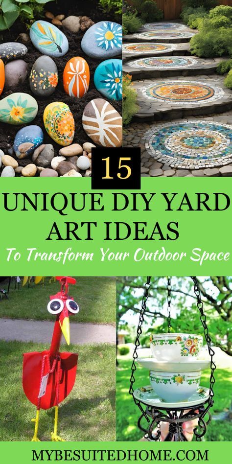 Transform your outdoor space with these 15 DIY yard art ideas that are sure to make your yard stand out. From whimsical sculptures to vibrant planters, find creative inspiration to personalize your yard and showcase your style. #YardArt #DIYProjects #OutdoorDecor #GardenArt #CreativeYardIdeas #BackyardInspiration #HomeImprovement #DIYDecor Diy Yard Art Crafts, Yard Art From Junk Repurposing, Yard Art From Junk, Diy Yard Art Ideas, Pretty Thigh Tattoos For Women, Backyard Ideas Diy, Diy Backyard Decor, Outdoor Ideas Backyard, Backyard Makeover Ideas