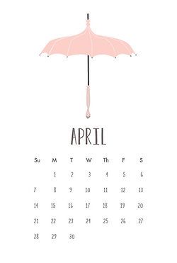 crêpes suzette & a camera [oh Suze q] Hello April, 달력 디자인, I Believe In Pink, Calendar Wallpaper, Under My Umbrella, Pink Easter, Months Of The Year, Pink Spring, April Showers