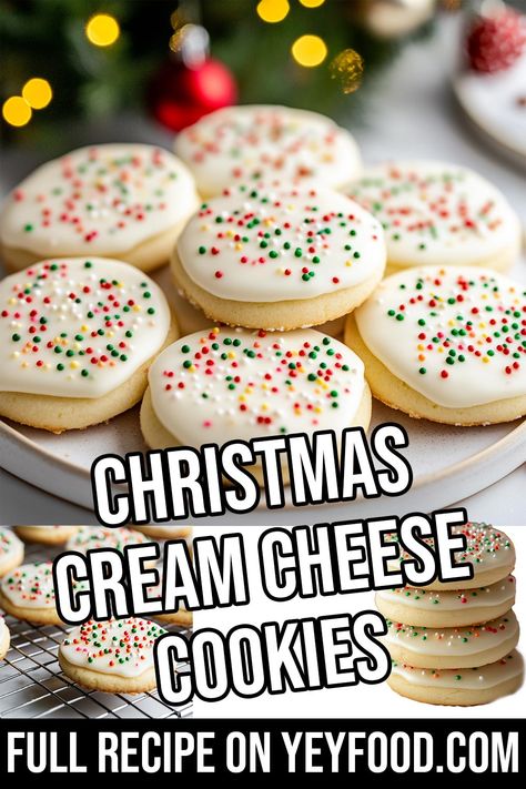 Christmas Cream Cheese Cookies - Yeyfood.com: Recipes, cooking tips, and kitchen hacks for home cooks of all levels Cream Cheese Treats, Cream Cheese Cookies Christmas, Cream Cheese Cookie Icing, Italian Cream Cheese Cookies, Thumbprint Cookies With Cream Cheese, Cookie Recipes Cream Cheese, Cream Cheese Meltaway Cookies, Sugar Cookie Recipe With Cream Cheese, Cream Cheese Cookies Recipes Christmas