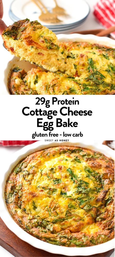 Cottage Cheese Egg Bake Protein Packed Quiche, Blueberry Egg Bake, Cottage Cheese Scrambled Eggs Recipe, Bariatric Quiche Recipes, Protein Quiche Recipes, Breakfast Ideas Healthy Make Ahead High Protein Cottage Cheese, High Protein Egg Breakfast Recipes, Healthy High Protein Egg Bake, Scrambled Egg With Cottage Cheese