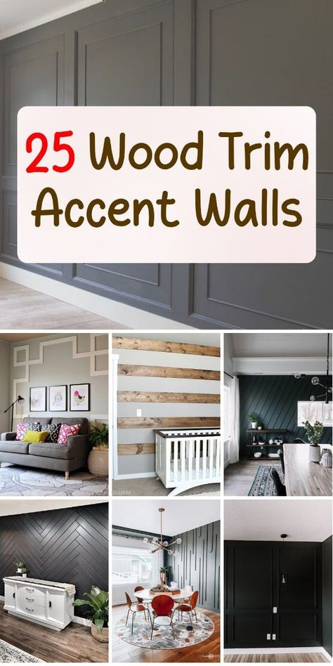 Elevate your space with these stunning wood trim accent wall ideas. From rustic to modern, discover the perfect design for your home. Accent Wall Using Wood Trim, Living Room Accent Wall Ideas Modern, Wooden Accent Wall Ideas, Accent Wall With Molding, Bedroom Wall Accent Ideas, Wall With Wood Design, Wood Strips On Walls, Trim Accent Wall Ideas, Wood Trim Accent Wall