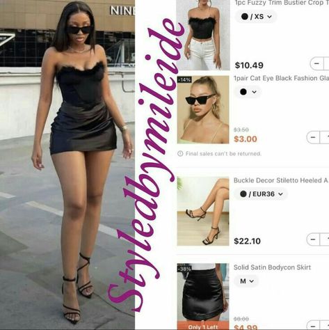 Birthday Dresses Shein, Shein Birthday Outfits Dress, Shein Inspired Outfits Baddie, Shein Black Dress, Dress And Sneakers Outfit, Outfit Shein, Shein Fits, Shein Finds, Styled Outfits