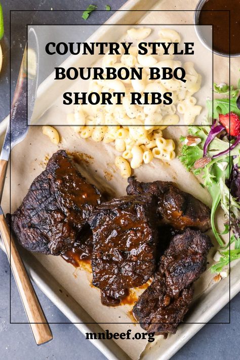 Slow cook Country Style Short Ribs in Kentucky style BBQ sauce. Finished on the grill for that authentic BBQ taste. Short Ribs Crock Pot, Bbq Short Ribs, Crockpot Ribs, Country Style Ribs, Short Rib, Slow Cook, Beef Short Ribs, Braised Beef, On The Grill