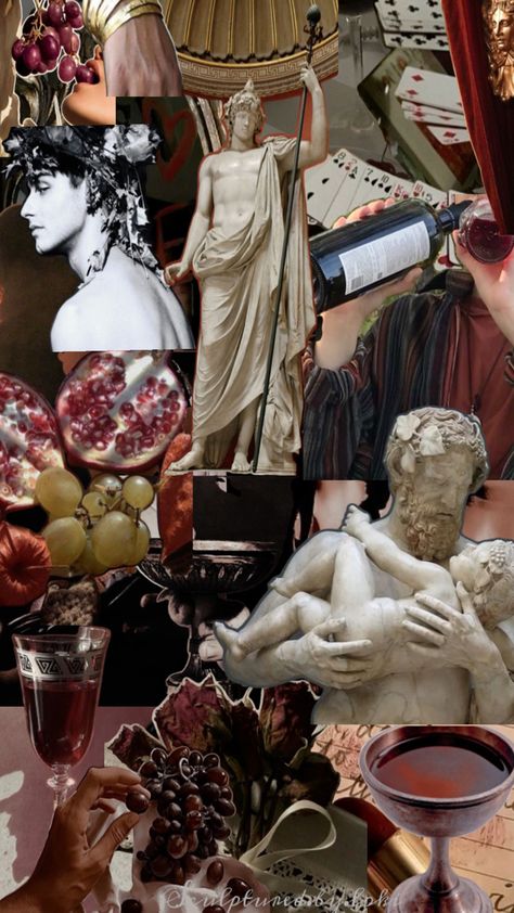 Collage of Lord Dionysus / Lord Bacchus Dyonisus Aesthetic God, Dionysus Aesthetic, Dionysus God, Aesthetic God, Demi God, Wine