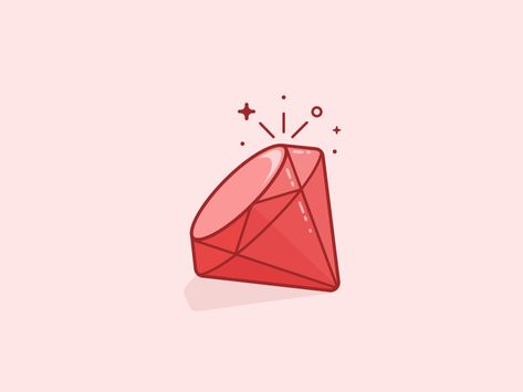 Ruby by Pawel Olek Ruby Drawing Gem, Ruby Gem Tattoo, Ruby Drawing, Gem Illustration, Jewelry Logo Inspiration, Ruby Logo, Ruby Aesthetic, Ruby Tattoo, Gem Logo