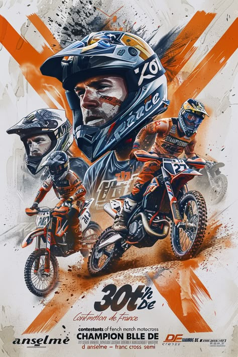 #FrenchMotocross #EventPoster #DirtBikeRacing #VibrantDesign #MotocrossCompetition #TheCandie Motorcycle Event Poster, Motocross Design Graphics, Motocross Poster Design, Bike Poster Design, Motocross Poster, Bike Race Poster, Sports Poster Design, Race Poster, Bike Posters