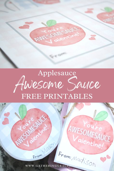 Pouch Valentine Printable, Awesome Sauce Valentine Printable Free, Apple Sauce Pouch Valentines, Apple Sauce Valentine Printable Free, Apple Sauce Valentines For Kids, Applesauce Valentines Day Free Printable, Applesauce Valentines Ideas, Applesauce Pouch Valentines, Awesome Sauce Valentine