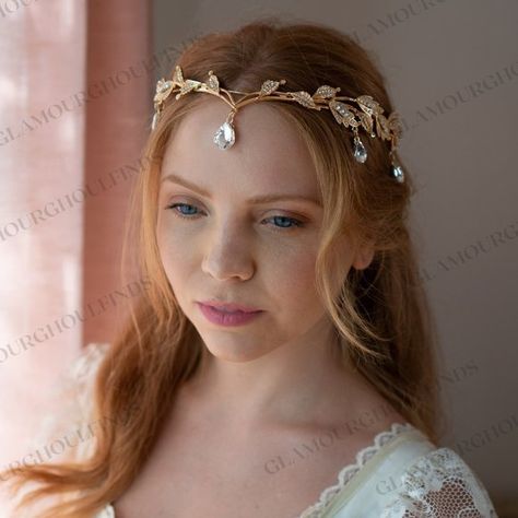 Fairy Crown, Elven Headband, Renaissance Faire Hair accessory, forehead tiara Forehead Jewelry Wedding, Diadem Hairstyle, Forehead Crown, Forehead Tiara, Queen Of The Fairies, Elven Princess, Fairy Crown, Metal Headband, Fairy Queen