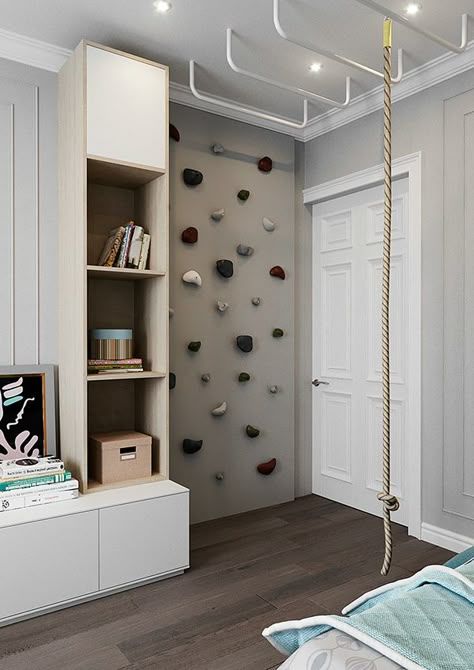 Cool Kids Rooms, Kids Bedroom Inspiration, Kids Bedroom Designs, Kids Room Inspiration, Kids Interior Room, Toddler Bedrooms, Climbing Wall, Kids Interior, Playroom Ideas