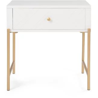 White Bed Side Table, Bed Side Table Decor, Slim Bedside Table, Bedside Table Round, Bedside Table Decor, Room Wishlist, Side Table White, Gold Side Table, Modern End Table