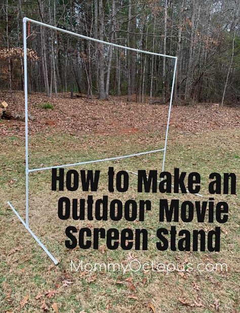 How to Make an Outdoor Movie Screen Stand Diy Outside Projector Screen, Projection Screen Outdoor, Diy Projector Screen Stand, Diy Projector Screen Outdoor, Outside Projector Screen, Outside Projector, Projector Screen Stand, Backyard Movie Screen, Memorial Day Picnic