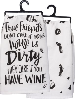 Item # 33209 | Dish Towel - True Friends | Primitives by Kathy Towel Sayings, Tea Towel Ideas, Funny Tea Towels, Towel Ideas, Primitives By Kathy, Flour Sack Towels, Silhouette Cameo Projects, Vinyl Ideas, Flour Sack