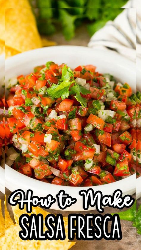 Low Calorie Condiments, Salsa Fresca Recipe, Jalapeno Salsa Recipe, Mexican Food Recipes Appetizers, Mexican Salsa Recipes, Fresh Salsa Recipe, Salsa Fresca, Easy Salsa, Spicy Salsa