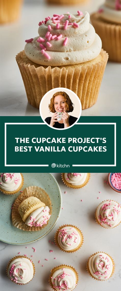 I Tried Cupcake Project's Vanilla Cupcake Recipe | Kitchn Best Vanilla Cupcakes, Best Vanilla Cupcake Recipe, Moist Vanilla Cupcakes, Cupcake Project, Vanilla Bean Cupcakes, Plant Recipes, Specialty Cupcakes, Baking Therapy, Moist Cupcakes