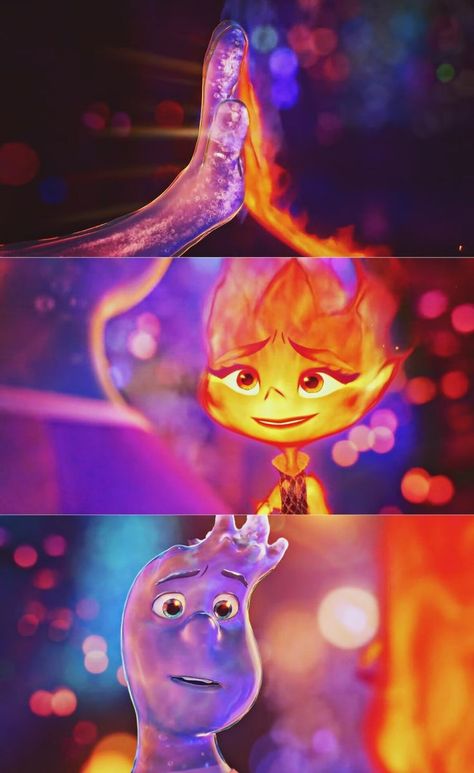 Elemental Movie Wade, Ember And Wade Costume, Elemental Aesthetic Pixar, Disney Elemental Art, Elemental Movie Drawing, Elemental Movie Ember, Elemental Movie Pixar, Elemental Cartoon, Elemental Movie Wallpaper