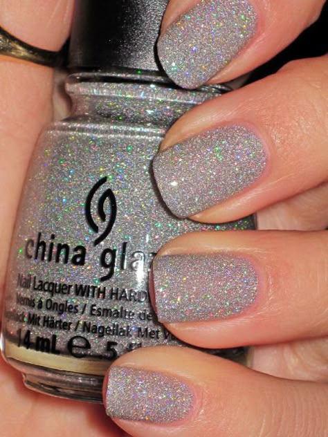 Stars Nails, China Glaze Nail Polish, Finger Paint, Holiday Nail Designs, Silver Nail, Get Nails, Make Up Nails, China Glaze, Up Nails