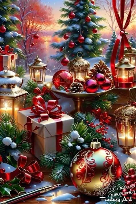 Images Noêl Vintages, Merry Christmas Background, Merry Christmas Wallpaper, Merry Christmas Pictures, Christmas Scenery, Christmas Phone Wallpaper, Christmas Scenes, Christmas Paintings, Christmas Love