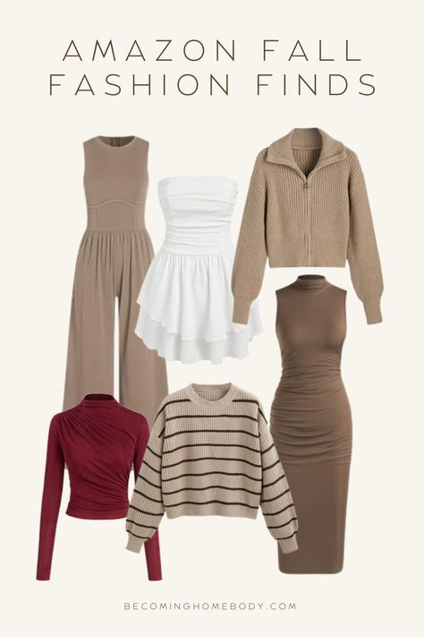 Refresh your wardrobe with the latest Amazon fall fashion finds!  Discover trendy pieces that capture the essence of the season, from cozy sweaters to stylish dresses. Explore fall outfits perfect for layering, rich color palettes. Whether you're dressing up for a special occasion or keeping it casual, find inspiration to embrace fall in style! #FallFashion #AmazonFinds #OutfitInspo #AutumnStyle #TrendyLooks Amazon Sweater Dress, Cream And Black Outfits, Amazon Outfit Ideas, Amazon Fall Fashion, Best Casual Outfits, Comfy Outfit, Rich Color Palette, Casual Outfit Ideas, Look Your Best