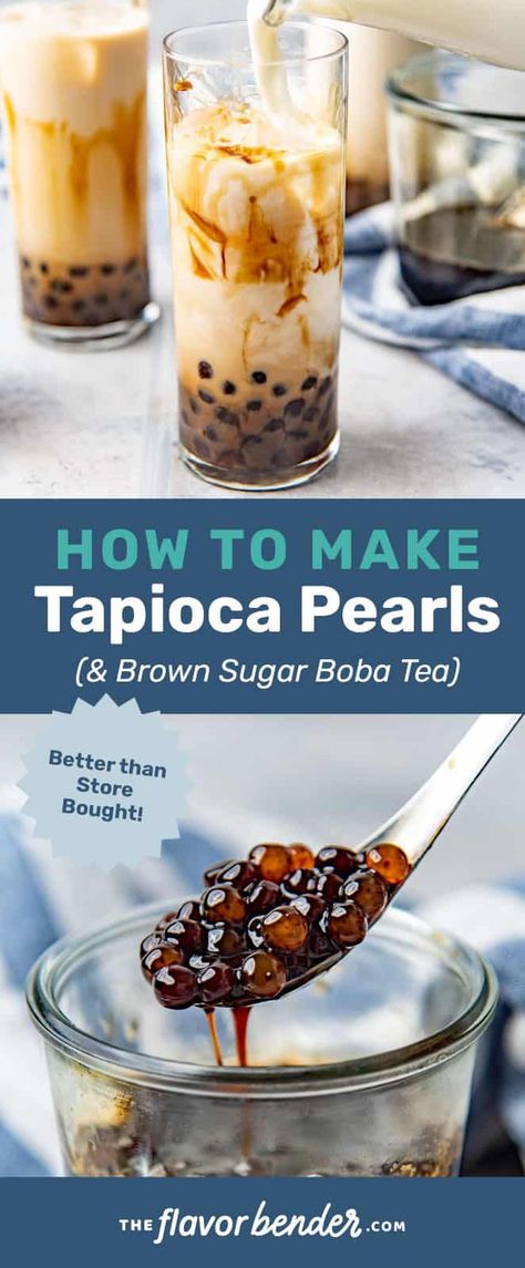 Drinks With Tapioca Pearls, Booba Recipe, Easy Diy Boba Pearls, Boba Beads Recipe, Home Made Boba Tapioca Pearls, How To Cook Boba Pearls, Bobo Recipe, Bubble Tea Recipe Diy Tapioca Pearls, Boba Tapioca Pearls Recipe