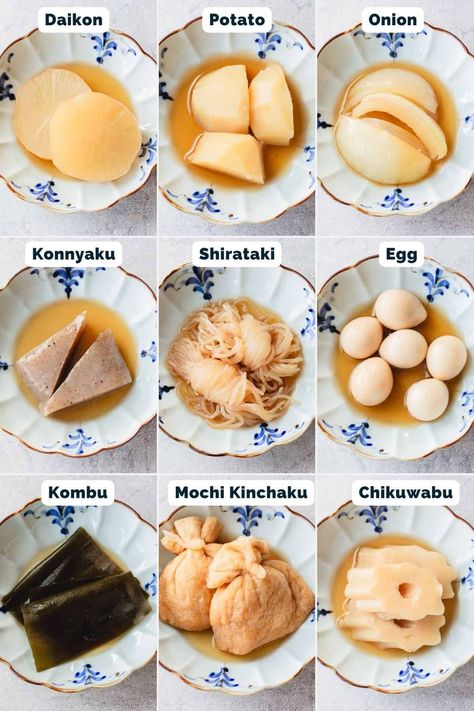 Oden Recipe Japanese, Japanese Winter Food, Japanese Dishes Recipes, Oden Recipe, Okinawan Recipes, Japanese Food Dishes, Okinawa Food, Vegan Japanese Food, Winter Stew