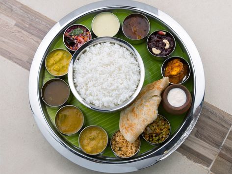 As per the Economic Survey, Thali prices for both vegetarian and non-vegetarian Thalis declined significantly in January-March 2020 before rising sharply during April to November in both rural and urban areas before easing in December 2020. Thali Plate, Vegetables Curry, Onam Sadhya, Jain Recipes, India Food, Food List, Indian Dishes, Food Culture, Food Items