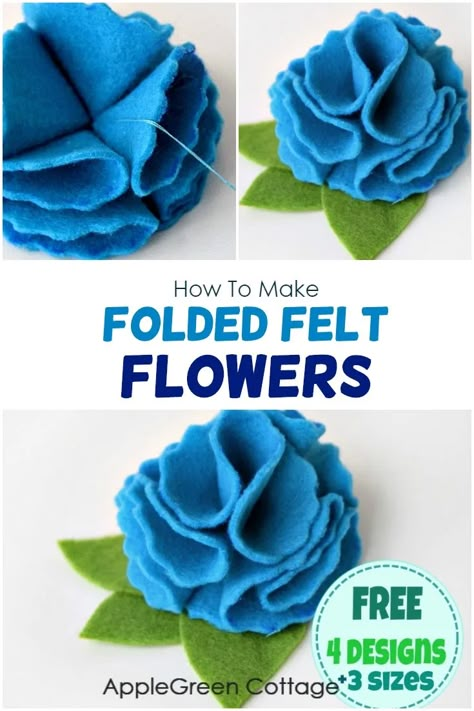 Felt Wedding Gift, Felt Flower Templates Printable Free, Felt Crafts Flowers, Make Felt Flowers, Diy Felt Flowers, Felt Flower Template, Felt Flowers Patterns, Felt Flower Tutorial, Patterns For Bracelets