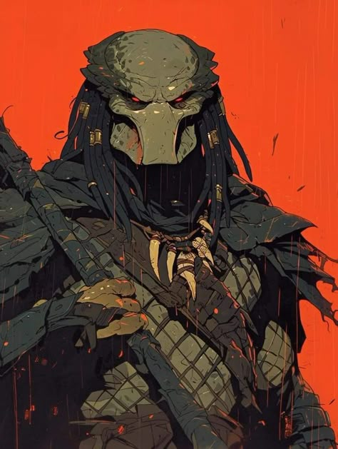 Predator Fanart, Red Hood Comic, Predator Artwork, Ancient Astronaut Theory, Predator Alien Art, Predator Yautja, Predator Movie, Alien Artwork, Alien Predator