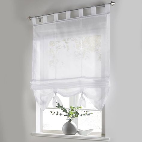 It can be hard to decide what style of bathroom window curtains are right for your bathroom window. Bathroom windows can be all shapes and sizes and are not always placed… Small Bathroom Window, Kitchen Window Blinds, Kitchen Living Rooms, Roman Curtains, Bathroom Window Treatments, Bathroom Window Curtains, Best Blinds, Blinds Design, Bathroom Window