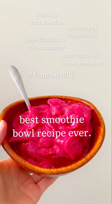 Mango Dragonfruit Smoothie Bowl, How To Make Asie Bowls Fruit, Smothies Bowls Recipe Without Banana, Pink Smoothie Bowl Recipe, Passion Fruit Smoothie Bowl, Acai Bowl Aesthetic Recipe, Aici Bowl Recipe, Smoothie Bowl Dragon Fruit, Aesthetic Smoothie Bowl Recipes