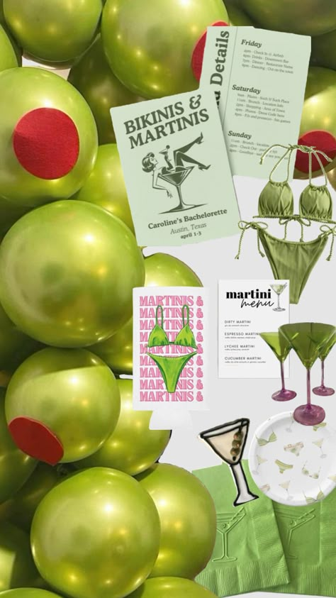 #martinis #martinisandbikinis #bikinis #green #martinitheme #themes #partythemes #bach #bacheloretteparty #bachelorettetheme #bachelorette #bridalshower #bridalshowertheme #birthday #birthdayparty Birthday Martini, Candied Citrus, Theme Bachelorette Party, Martini Party, 32 Birthday, Girly Party, Bday Party Theme, Bachelorette Themes, Bridal Bachelorette Party