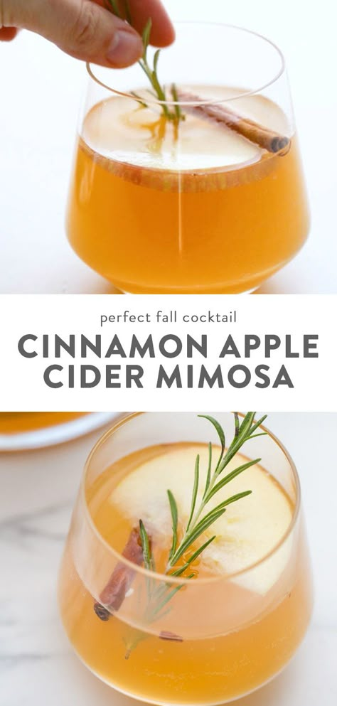 These cinnamon apple cider mimosas taste just like cinnamon apple cider but pack a major punch. With only three ingredients, they're the perfect Thanksgiving cocktails, Christmas cocktails, or Christmas morning cocktails! Beyond easy to whip together, these cinnamon apple cider mimosas are so popular. They'll become your new favorite Thanksgiving cocktails, Christmas cocktails, and Christmas morning cocktails, I guarantee it! Cider Mimosa Recipe, Apple Cider Mimosa Recipe, Cider Mimosa, Cider Mimosas, Apple Cider Mimosa, Christmas Drinks Alcohol Recipes, Christmas Drinks Alcohol, Mimosa Recipe, Fall Cocktail