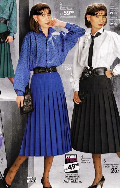 80s Fashion Skirts, 80s Skirt Outfit, Fashion 80s Women, Pleated Skirt Pattern, 80s Skirt, Skirt Diy, Feminine Skirt, 80s Women, Fashion 80s